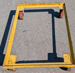 Industrial Steel Platform Dolly 36"x24" Frame, Yellow, 4 Casters, 1,000 lb Capacity, Heavy Duty