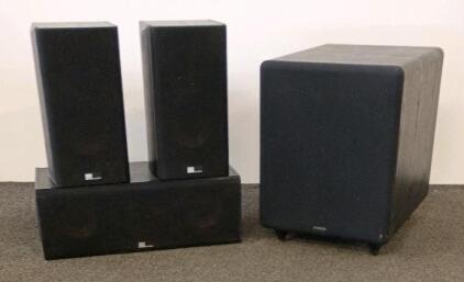 Pure Acoustics Supernova Series Surround Speaker Set & NXG NX-PROSUB125 12" Subwoofer, 140W, 125W RMS