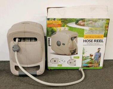 SunneDay 30m (98.4ft) Retractable Hose Reel, Wall Mount, 1/2" Hose, 180&deg; Swivel, ITM 1902346