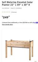 Cedarcraft Self-Watering Elevated Cedar Planter 23&rdquo; x 49&rdquo; x 30" H - 2