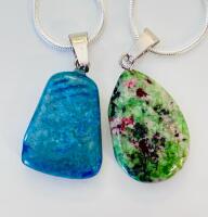 Set Of 5 Gemstone Pendant Necklaces &ndash; Amethyst, Carnelian, Aventurine, Blue Howlite, Ruby-In-Zoisite - 3