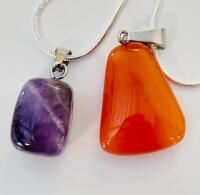 Set Of 5 Gemstone Pendant Necklaces &ndash; Amethyst, Carnelian, Aventurine, Blue Howlite, Ruby-In-Zoisite - 4