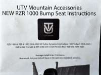 UTVMA RZR 1000 Bump Seat Kit With Harness Fits Polaris RZR 1000, Turbo, S 900, 4 900, 570 (2014-2020) - 6
