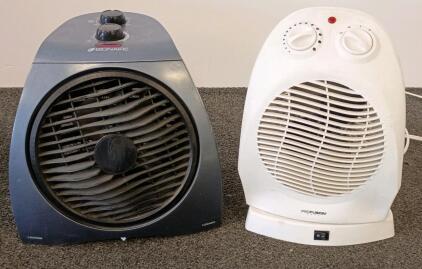 ProFusion & Bionaire 1500W Portable Electric Fan Heaters, Adjustable Thermostat, 2 Heat Settings