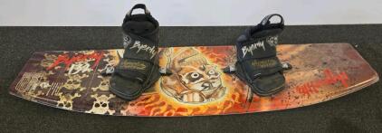 Hyperlite Byerly 132 Pro Wakeboard 2.6" 3-Stage Rocker Biolite Core W/ Bindings Skull Graphics