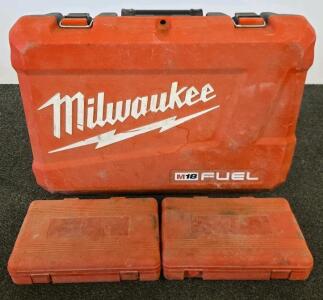 Milwaukee M18 FUEL Red Tool Case With Two Red Organizer Cases, Hard Plastic, Latching Handles