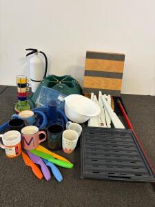 Tree Stand, 5 lb. Fire Extinguisher, Mop, SCANDI Platforms, ClosetMaid Brackets