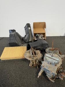 Automotive Air Intake Box Assembly With Filter, Black Plastic, Upper & Lower Housing, Used