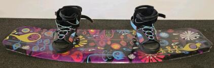Hyperlite Blur 136 Wakeboard, Varga Series, Continuous Rocker, 53.5&rdquo; W/ Bindings, Floral Design