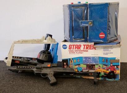Vintage 1975 Mego Star Trek U.S.S. Enterprise Action Playset With Box, 3 Figures & Accessories