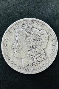 1883-O Morgan Silver Dollar, 90% Silver, New Orleans Mint, Circulated Condition