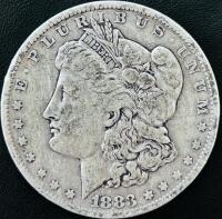 1883-O Morgan Silver Dollar, 90% Silver, New Orleans Mint, Circulated Condition - 2