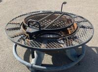 Commercial Steel Park Fire Pit Grill &ndash; 29&rdquo; Rotatable Grate, 45&rdquo; Diameter, Mesh Rim, Heavy-Duty - 2