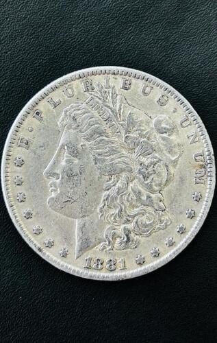 1881 Morgan Silver Dollar, Philadelphia Mint, 90% Silver, Heavy Circulation
