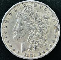 1881 Morgan Silver Dollar, Philadelphia Mint, 90% Silver, Heavy Circulation - 2