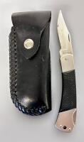 Kershaw Wildcat Ridge II Folding Knife 3340, 3.5" Blade, Lockback, Black Leather Sheath, USA