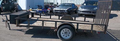 12' x 7' Single-axle Utility Trailer With Wire Mesh Rear Ramp