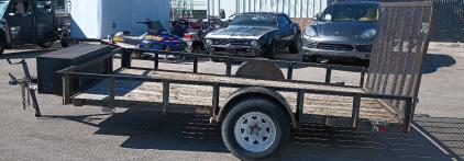 12' x 7' Single-axle Utility Trailer With Wire Mesh Rear Ramp