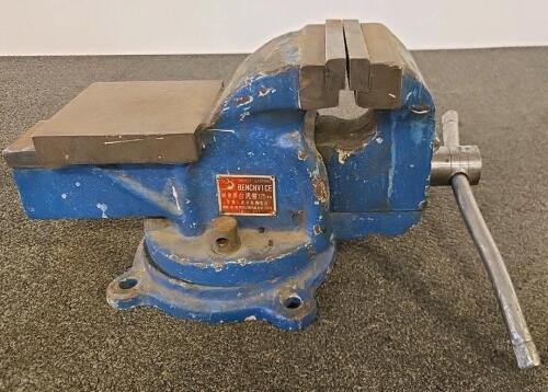 Swordfish Brand TBV-201 Bench Vise, 125mm Jaw Width, Swivel Base, Cast Iron, Made In China