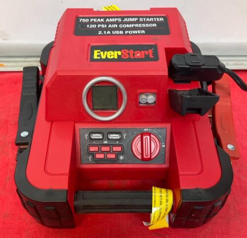 EverStart JUS750CE Jump Starter, 750 Peak Amps, 120 PSI Air Compressor, Dual USB, Digital Display