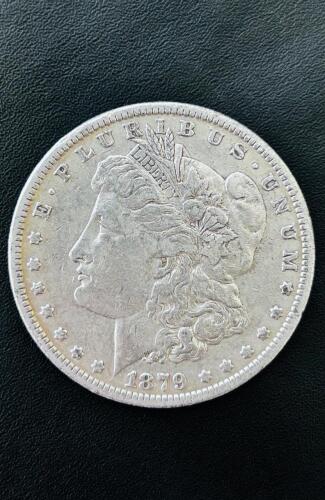 1879 Morgan Silver Dollar Coin &ndash; Philadelphia Mint, .900 Fine Silver, No Mint Mark