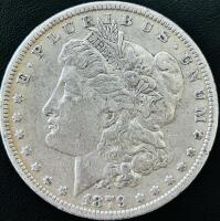 1879 Morgan Silver Dollar Coin &ndash; Philadelphia Mint, .900 Fine Silver, No Mint Mark - 2