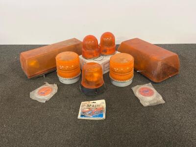 Amber Federal Signal & Starlite Strobe/Beacon Lights Lot, Clear Strobe 1050, Bar Covers, Lenses