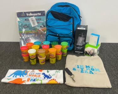 Backpack, Anker Car Charger, Hurricup Shaker, Play-Doh, Posters, Sweatshirt XL, Kids Bundle
