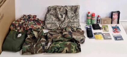 (1) Cold Weather Jacket & Assorted Pieces Of Military Surplus Gear & Clothing, Size Medium