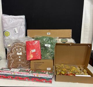 Holiday Decor Bundle: 6.5ft Gold & 3ft White Trees, Ruggable Rugs, Garlands, Lights, Plush, Ornaments