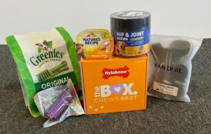 Dog Care & Wellness Bundle: Greenies Treats, Nylabone Chews, Harness, Supplements, Wet Food