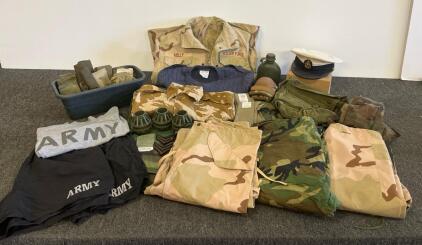 Large Mixed U.S. Military Surplus Lot &ndash; Army & Air Force Uniforms, Desert & Woodland Camo, Gear