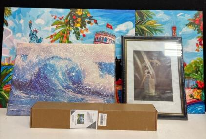 AFZEVEB SHIM-032 M 6-Part 136"x96" Mural Kit & Mixed Framed/Unframed Wall Art Collection