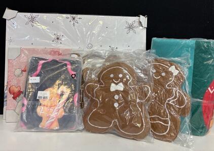 Feelyou Black Christmas Gingerbread Man Twin 7-Piece Bedding Set with Cushions & Comforter, 6x9 Christmas Rug and Various Decor