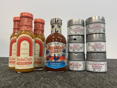 Bundle Sauces & Seasonings: SideDish Chipotle Ranch, Bear & Burton&rsquo;s Breakfast Sauce, Gustus Vitae 6-Pack