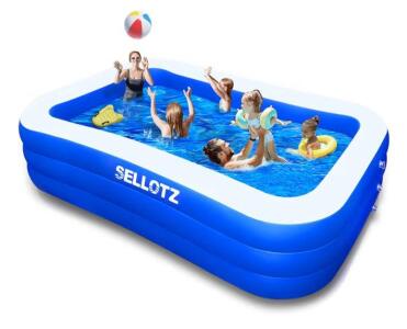 SELLOTZ Inflatable Swimming Pool SE-HF003, 120x72x22 in, Blue, Original Box, Family Size