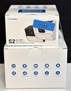 Cinnado Outdoor 2K Solar Security Cameras: 4G LTE Cellular B6 & S2 2.4G WiFi, Color Night Vision, IP65