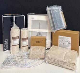 Neutral Bedroom Decor Set - GO&SO Lamp Shades, FUTEI Pillow Covers, Queen Sheet Set, Decor Accents