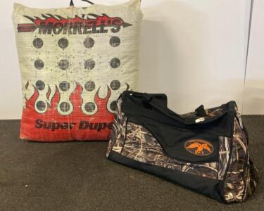 Morrell Super Duper Archery Target Bag, 28x24x12", Dual Sided, Field Point Rated 400 FPS And Duck Commander Duffel Bag