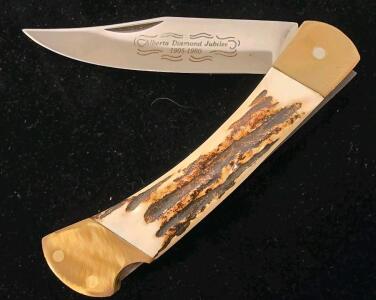 Schrade I*XL Limited Edition Folding Knife &ndash; Alberta Diamond Jubilee 1905-1980, Serial ADJ087