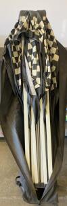 Black & White Checkered Pop-Up Canopy Tent 10x10 ft, Folding Steel Frame, Carry Bag Included