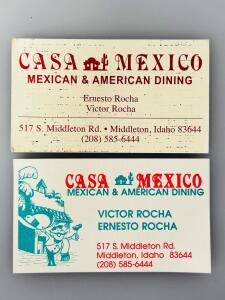 Casa Mexico Middleton Buy-One-Get-One-Free Lunch Promo Cards, Victor Rocha Signed, 517 S Middleton Rd (100% of proceeds from this sale will be donated to Vibrant Life School &mdash; your purchase directly supports local education!)
