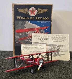 Wings Of Texaco 1929 WACO ASO Straightwing Die-Cast Bank 1/31 Scale, ERTL, Box & COA, NC608N