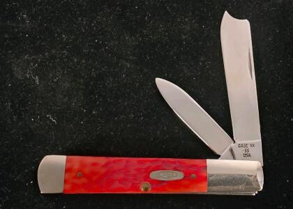 Case XX R62005 SS Red Jigged Bone 2-Blade Folding Pocket Knife, USA Made, Stainless Steel