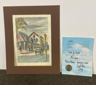Framed Jean Pierre Cenac New Orleans French Quarter Print &ldquo;Lafitte&rsquo;s Blacksmith Shop&rdquo; Signed 16x20&rdquo;