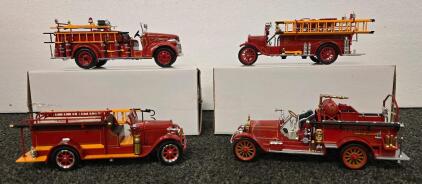 Antique Diecast Fire Truck: 1:32 1941 GMC, 1928 REO, 1926 Ford Model T, 1921 LaFrance- National Motor Museum Mint