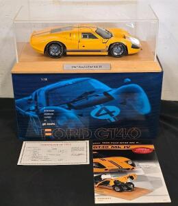 Exoto 1:18 1967 Ford GT40 Mk IV Diecast Model, Yellow, Display Case, Serial N0824