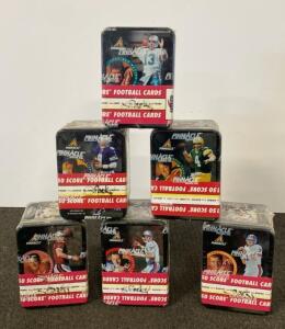 1997 Pinnacle Score Football QB Club Tins, Factory Sealed, 150 Cards Each, Set Of 6 NFL Icons