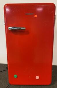 Comfee' CRR33S3ARD Retro Red Mini Fridge, 3.3 Cu Ft, Energy Star, Manual Defrost, 1-Door- Powers On