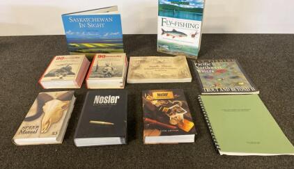 10 Reloading Manuals & Outdoor Books &ndash; Speer #13, Nosler 5&7, Hornady 5th, Fishing, History